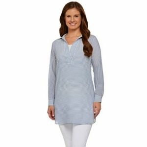 Black & White C. Wonder Striped Sheer Tunic New 8